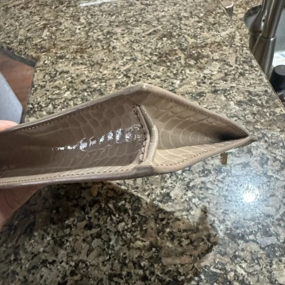 Aspinal of London Beige Crocodile Embossed Pouch - Picture 4 of 10